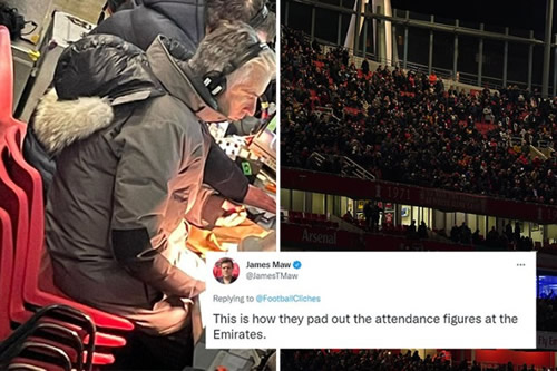 Arsenal fans baffled as Sky Sports commentator Alan Smith sits on FOUR CHAIRS for Liverpool game.. leaving legs squashed