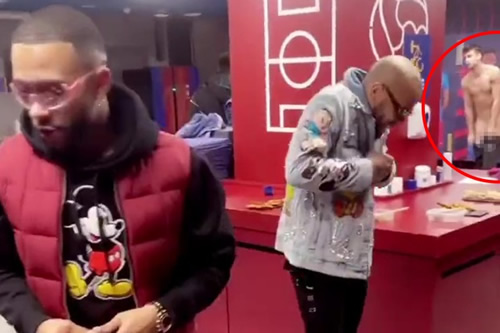 Memphis Depay accidentally posts video of Gerard Pique NAKED in dressing room after Barcelona win
