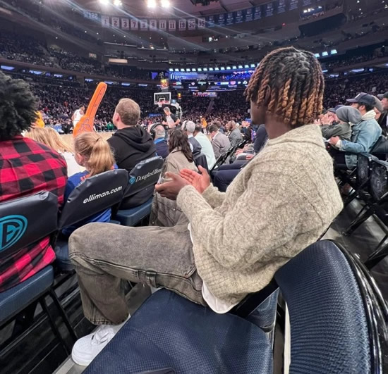 BLUE YORK Chelsea stars Ziyech and Lukaku enjoy US break at Brooklyn Nets NBA game but Chalobah goes to watch New York Knicks
