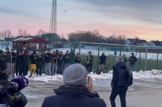 Jose Mourinho storms off from fans after being pelted by snowball