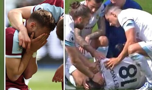 West Ham star Nikola Vlasic in tears after Burnley's Ashley Westwood suffers horror injury