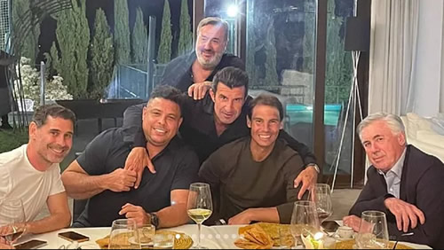 Ancelotti celebrates Real Madrid's title with an illustrious dinner: Nadal, Ronaldo, Figo and others