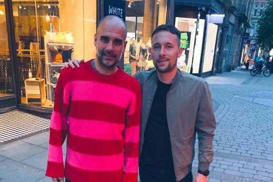 Pep Guardiola's pink £1,000 Peppa Pig-style jumper sparks snorts of disapproval from rival fans