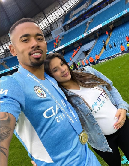 GIFT OF GAB Gabriel Jesus welcomes first child with girlfriend Raiane Lima as Man City striker tops off dream week after title win