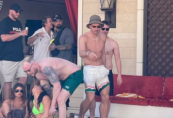 DECS ARE LOADED England star Declan Rice heads to Las Vegas to go clubbing and proves huge hit as he joins Jack Grealish in Sin City