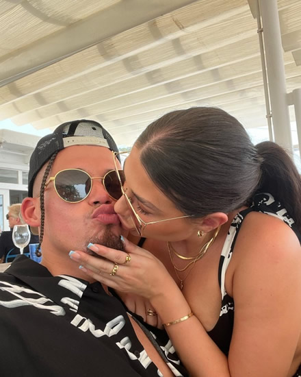 LOCKING PHIL-LIPS Kalvin Phillips kisses stunning girlfriend Ashleigh at Liam Cooper’s wedding amid Man City transfer interest