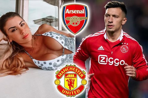 Lisandro Martinez enjoys holiday with stunning WAG as Man Utd steal march on Arsenal