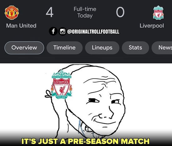 7M Daily Laugh - FT: Man Utd 4-0 Liverpool