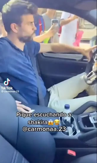 THE CLIPS DON'T LIE Glum-faced Gerard Pique filmed ‘listening to Shakira in his car’ just a month after couple announced split