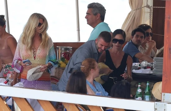 FERGIE TIME David and Victoria Beckham bump into Sarah Ferguson during holiday to Italy’s Amalfi Coast