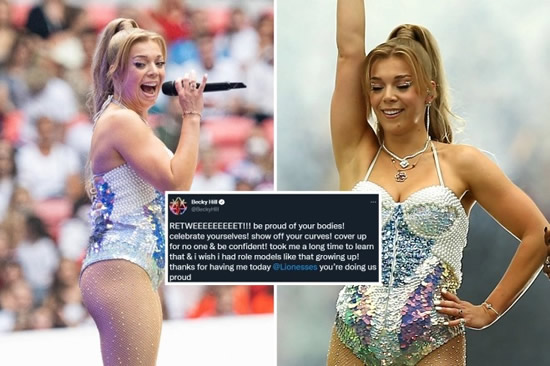 'CELEBRATE YOURSELVES!' Pop star Becky Hill slams sexist trolls for criticising her outfit worn during Euro 2022 final performance