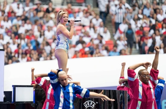 'CELEBRATE YOURSELVES!' Pop star Becky Hill slams sexist trolls for criticising her outfit worn during Euro 2022 final performance