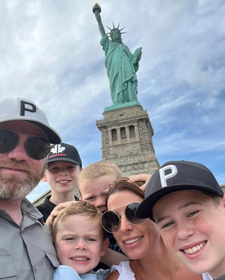 ROO THE RED Wayne Rooney’s kids show their love for Man Utd as they wear full kits during Coleen and family’s trip to US