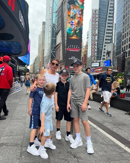 ROO THE RED Wayne Rooney’s kids show their love for Man Utd as they wear full kits during Coleen and family’s trip to US