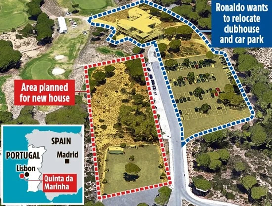 RON THE TABLE Cristiano Ronaldo wants to buy and tear down golf club ruining view from £17million mansion