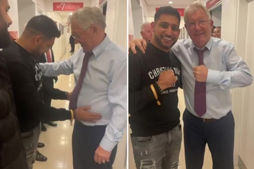 Fans stunned after Amir Khan ‘violates’ Sir Alex Ferguson and posts bizarre Wikipedia caption about Man Utd legend