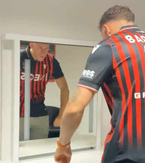 FEELS NICE Ross Barkley joins Nice on free transfer from Chelsea to join Aaron Ramsey and poses in front of mirror in new kit