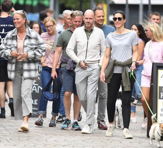 Erik ten Hag and wife Bianca greet fans outside Dutch pancake house as Man Utd manager enjoys weekend off
