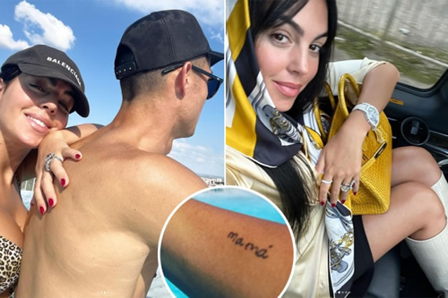 Georgina Rodriguez shows off personal new tattoo as she enjoys rooftop pool in Portugal with boyfriend Cristiano Ronaldo