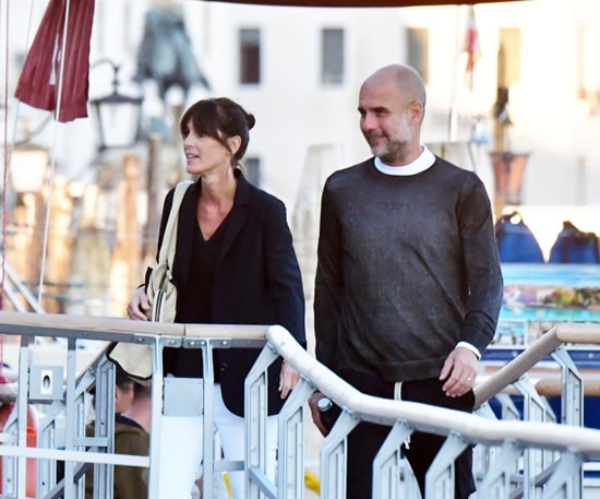 VE-RY-NICE Pep Guardiola and wife Cristina take stroll and romantic boat trip through Venice as Man City manager enjoys time off