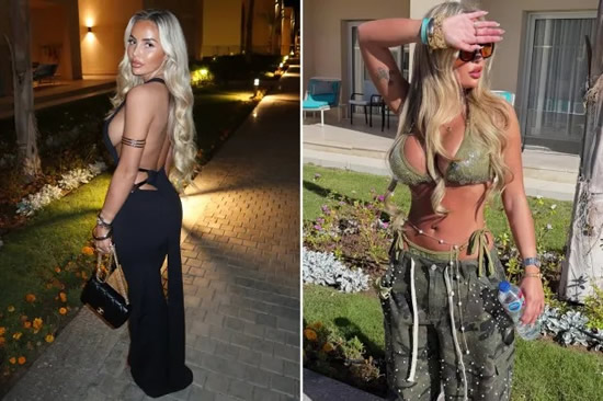 Cole Palmer's girlfriend Olivia Naylor goes braless in tight dress during Egypt holiday