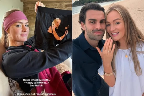 劳拉·伍兹送给未婚夫亚当·科拉德一份