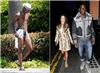 Italian style ... Mario Balotelli parades poolside in short shorts and takes out girlfriend Raffaella Fico on Monday