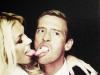 Getting tongues wagging ... Abbey‘s fun snap of her and hubby Peter Crouch on wedding day