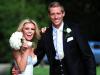 Happy couple: Peter and Abbey Crouch on their wedding day