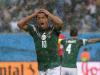  Giovani dos Santos of Mexico reacts after his goal was disallowed due to an offsides call in the first half