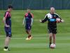 Steve McClaren gives the orders during Newcastle's pre-season training