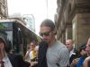 Zlatan Ibrahimovic is mobbed by fans outside his Manchester hotel