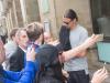 Ibrahimovic signs autographs outside his hotel